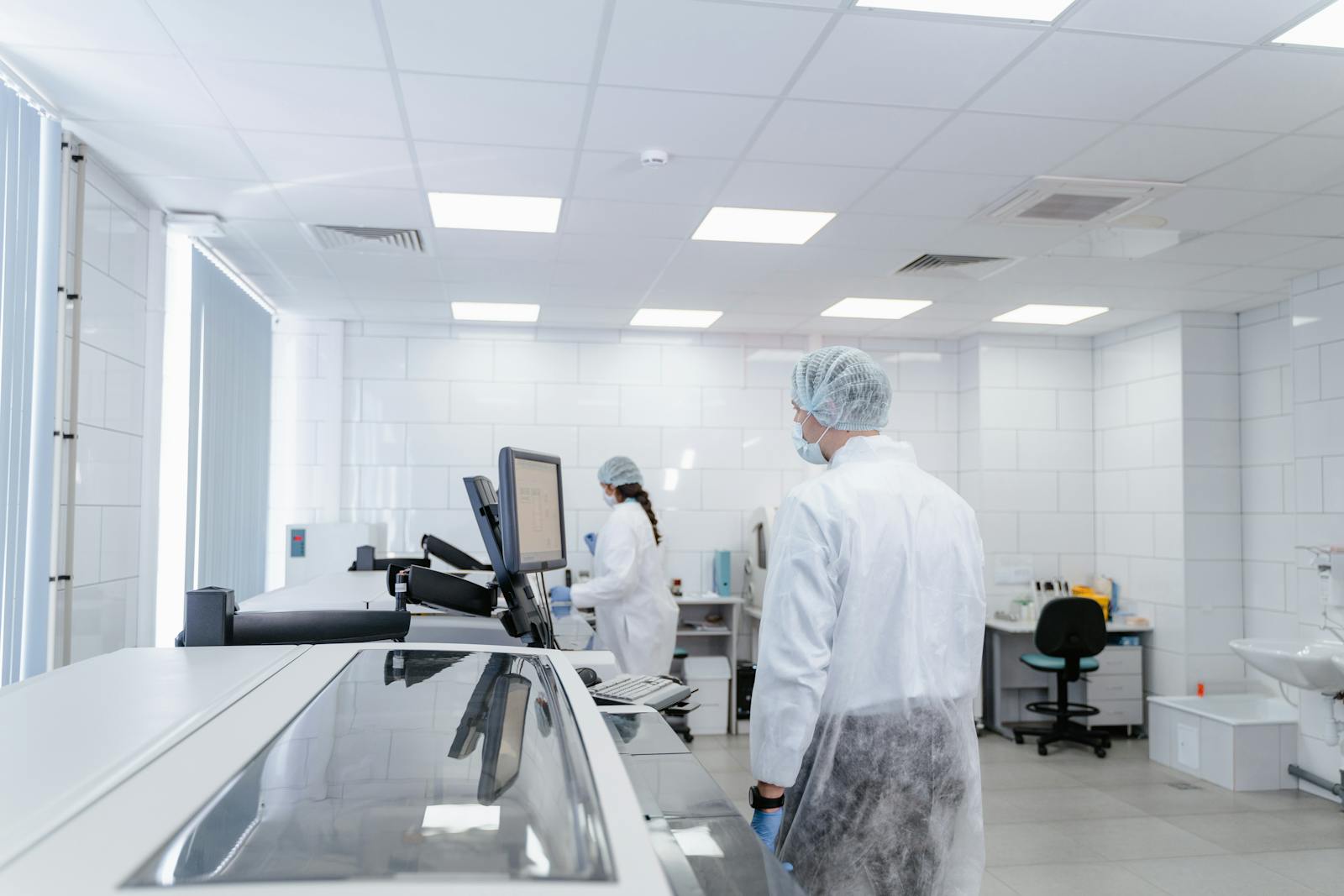 Medical professionals working in a modern research laboratory