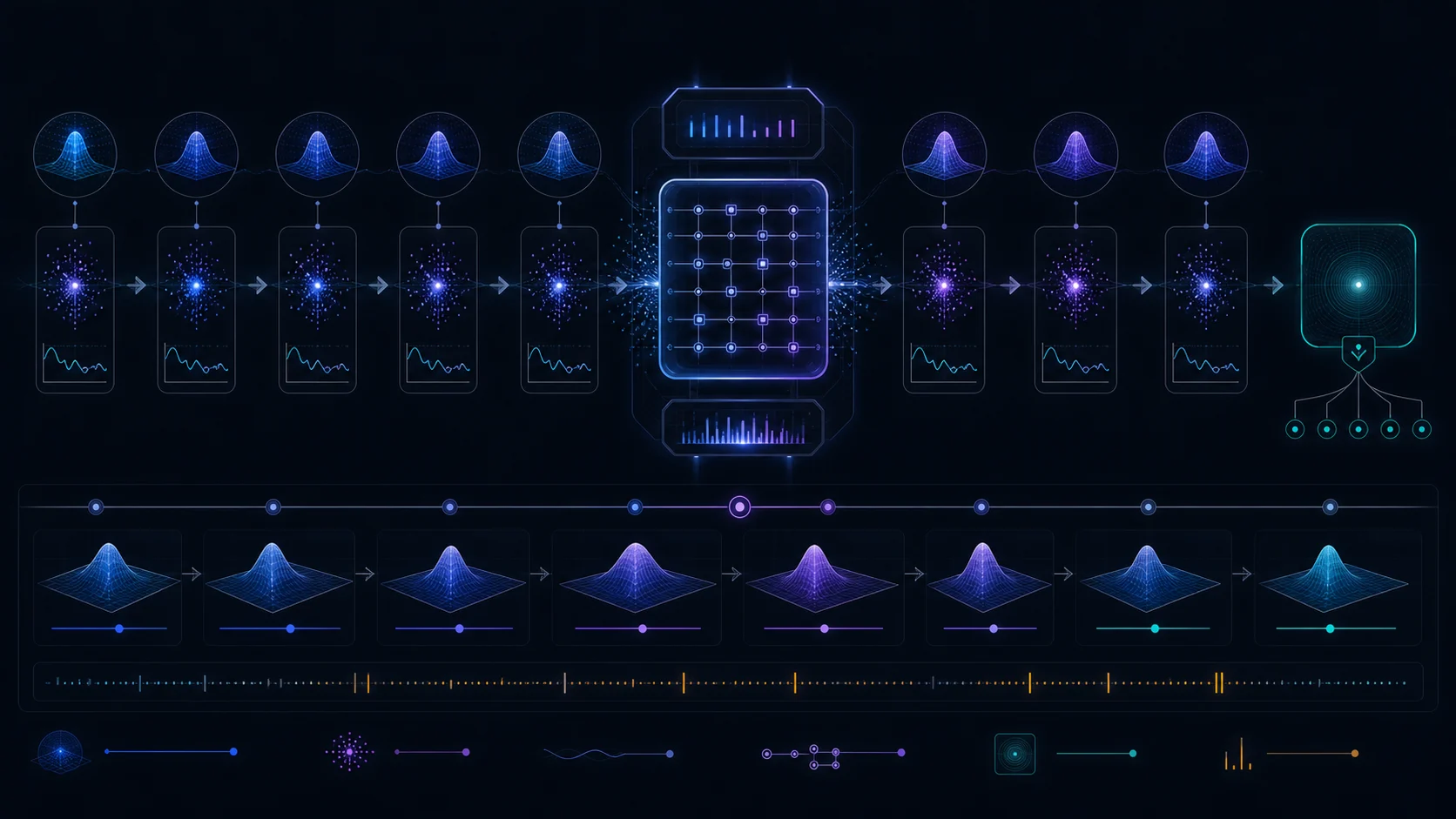 QANTIS belief-update service pipeline connecting a classical prior and observation model to an IBM Heron evidence estimate and an ordinary posterior returned to the planner