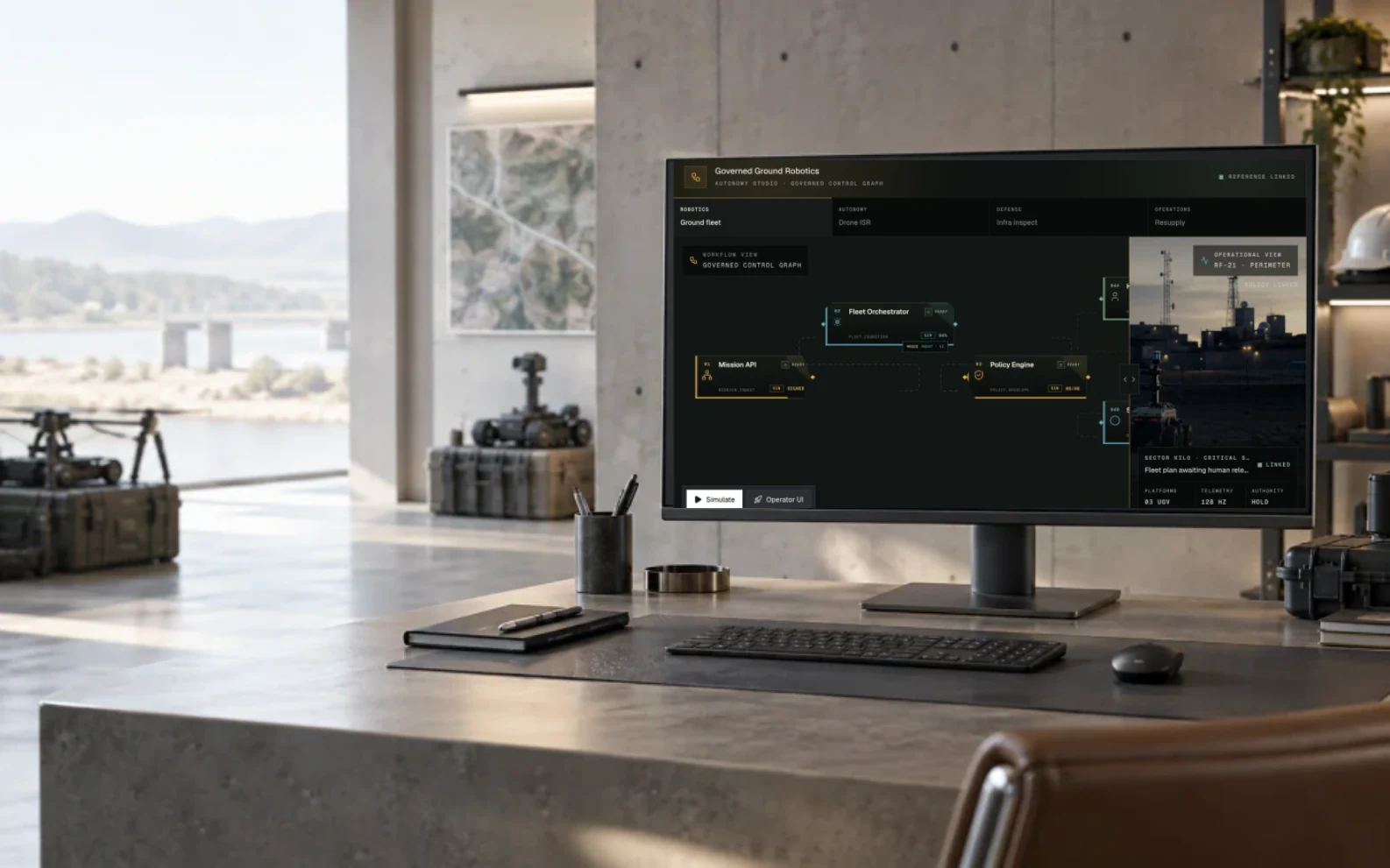 Operations setting with the public NowFlow simulation preview on screen